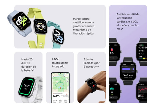 Redmi Watch 4 Obsidian Black - Negro Version Global Bisel Gris oscuro